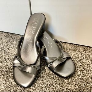 Silver Wedge Heel with a little sparkle -Size 9